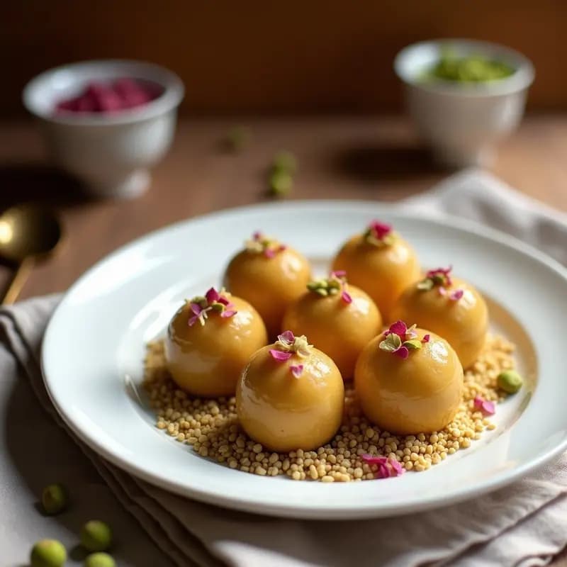 Halva de Sémola y Pistacho con Agua de Rosas: Postre Persa Tradicional en 15 Minutos