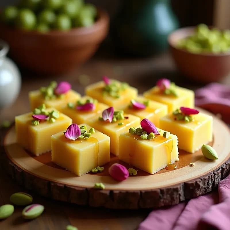 Halva de Sémola con Pistachos y Rosa: Postre Turco Dulce y Aromático en 25 Minutos