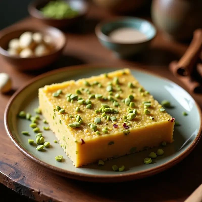 Halva de Sémola y Pistachos: Postre Persa Sin Gluten y Vegano