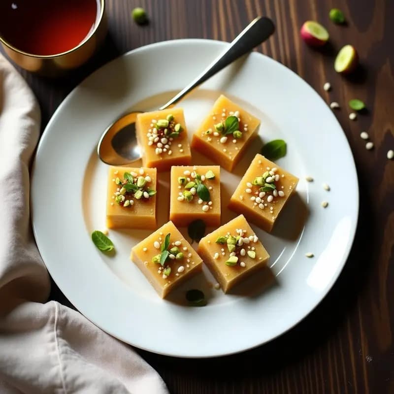 Halva de Semolina con Pistachos y Cardamomo: Postre Indio Sin Harina y Energético