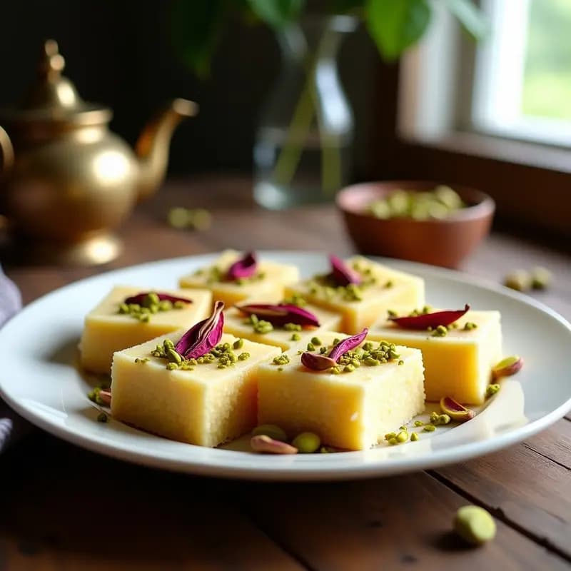 Halva de Semolina con Pistachos y Rosa de Damasco: Postre Turco Tradicional en 20 Minutos