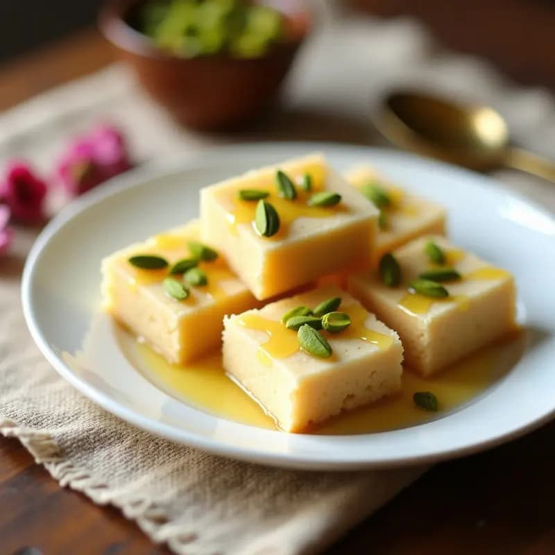 Halva Turca de Sémola y Pistacho: Postre Dulce y Aromático Sin Horno