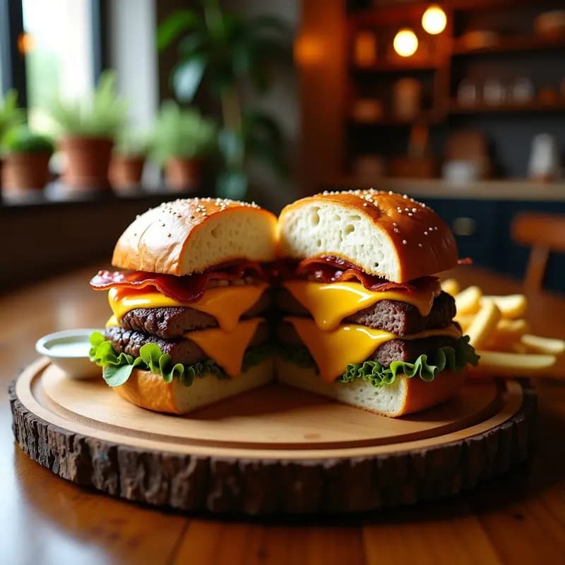 Hamburguesa de 2 Kg con Pan de Brioche y 5 Tipos de Queso: Desafío Comilona Extrema