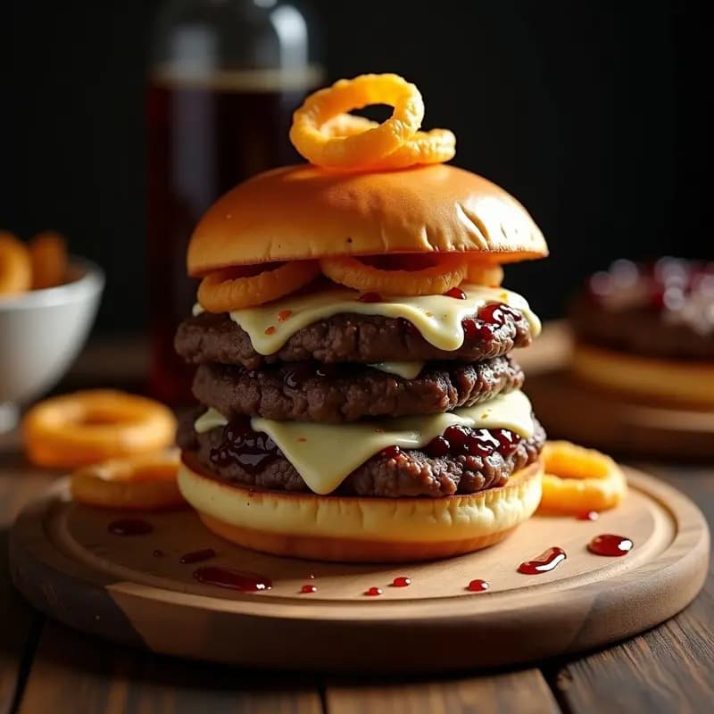 Hamburguesa de 3 Pisos con Queso Azul y Mermelada de Higos: Receta Extrema para Carnívoros