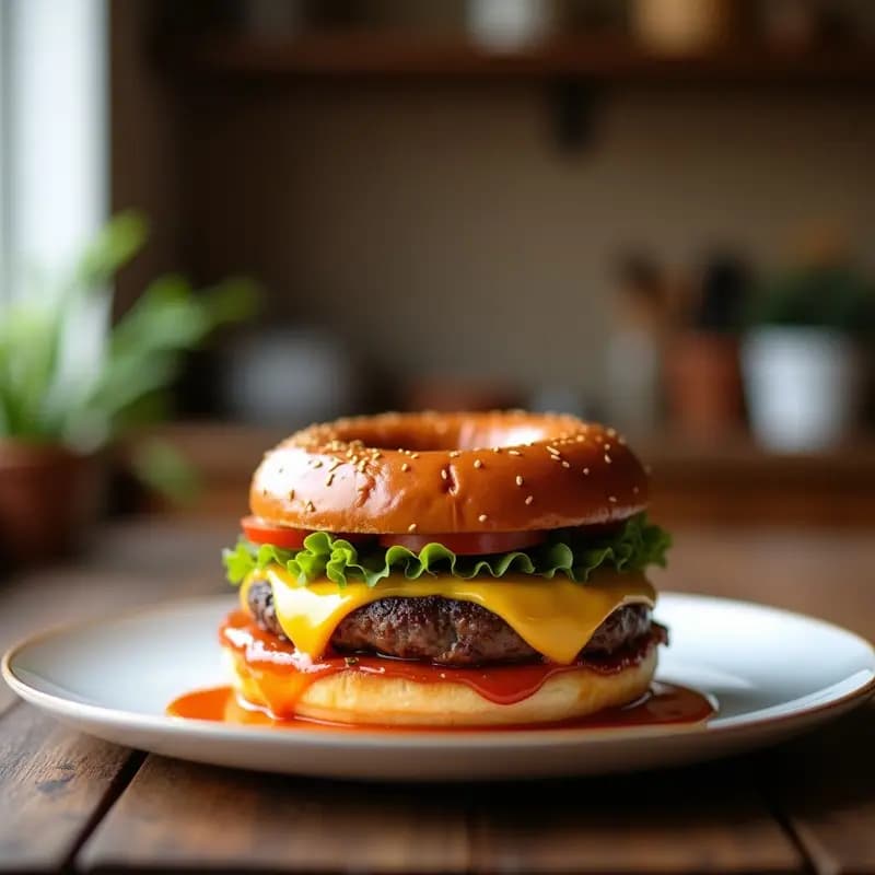 Hamburguesa de 5 Quesos con Salsa de Trufa y Pan de Donut: El Reto Definitivo de Comida Basura