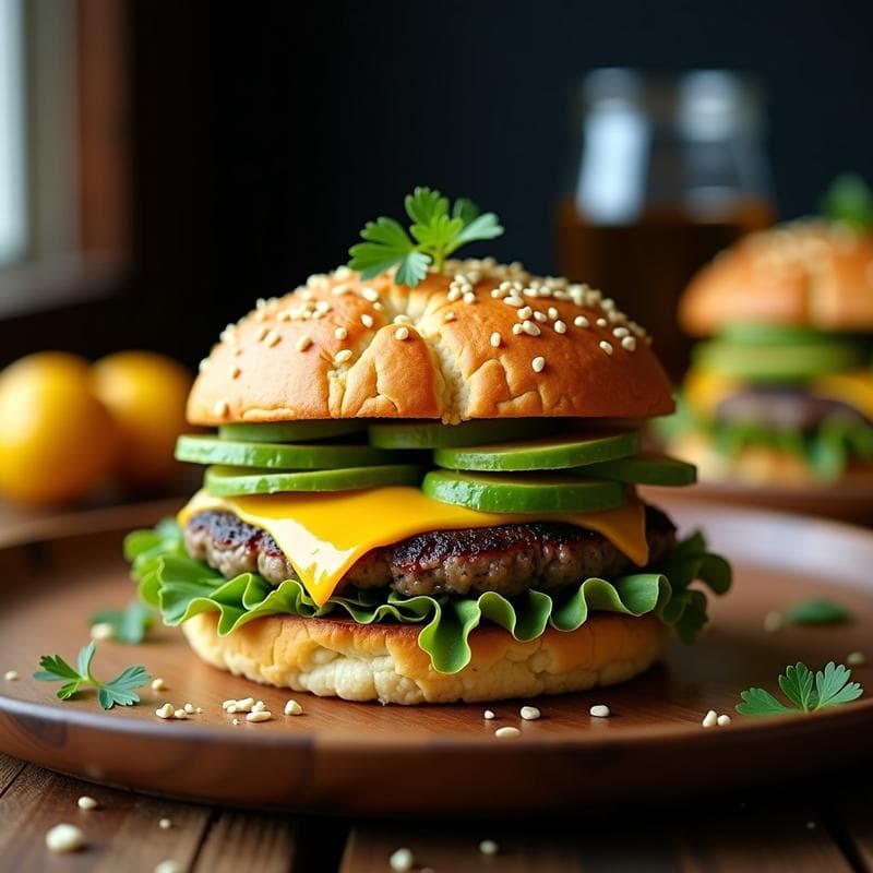Hamburguesa de Almendras y Champiñones Portobello con Pan de Coliflor: Receta Keto y Sin Gluten