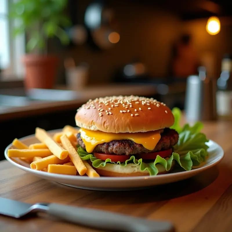 Hamburguesa con Anillo de Queso Cheddar Frito: La Innovación Fast-Food que Necesitas