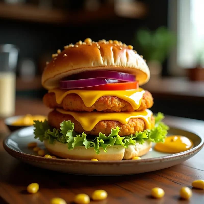 Hamburguesa de Choclo con Queso Fundido y Mayonesa de Ají: Receta Peruana de Comida Rápida