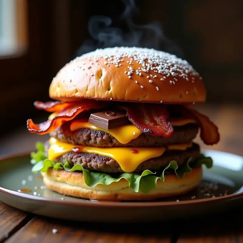 Hamburguesa de Chocolote con Queso y Bacon: La Fusion Dulce-Salado que Dejará a Todos con la Boca Abierta