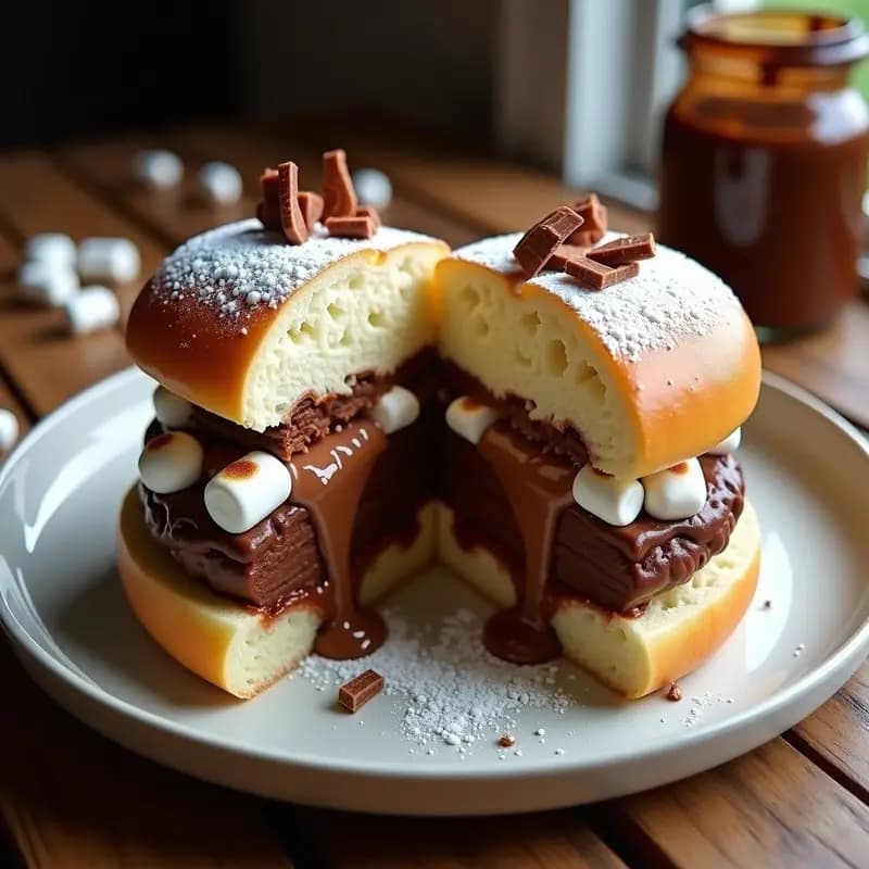 Hamburguesa de Chocolates Kinder, Nutella y Marshmallows: Receta para el Postre Más Indulgente