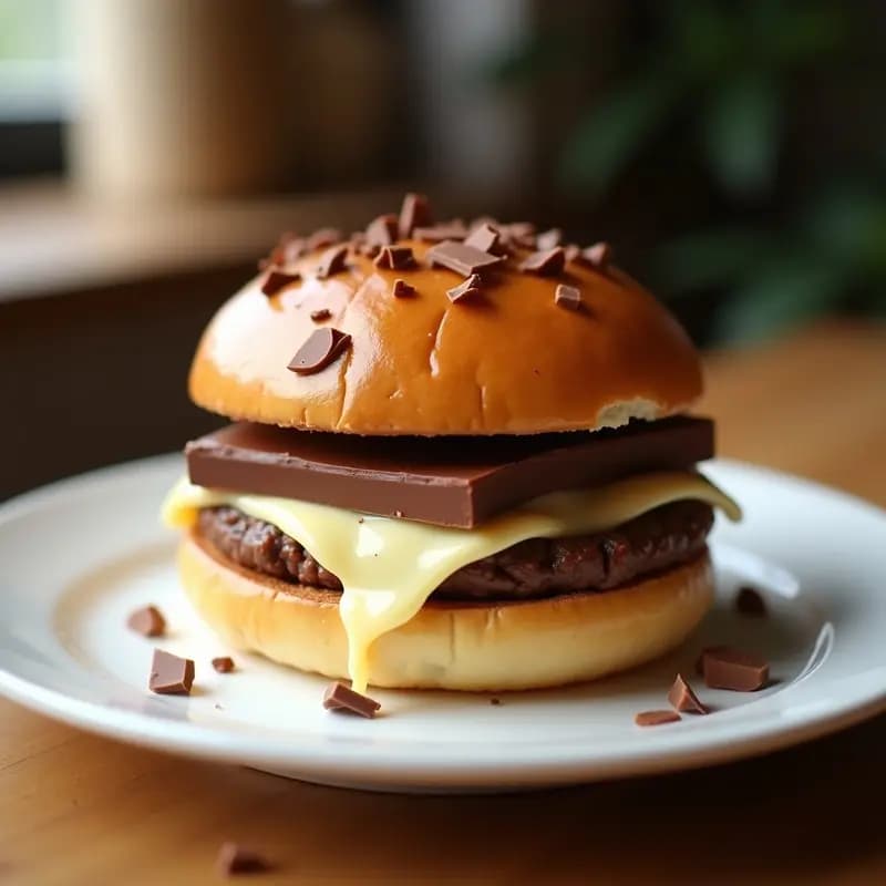 Hamburguesa de Chocolatina y Queso: Dulce Tentación que Parece una Hamburguesa