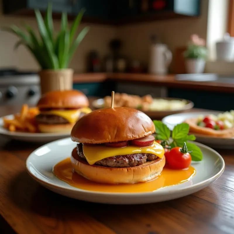 Hamburguesa de Chorizo con Queso Azul y Mermelada de Higos: Explosión de Sabores Audaces