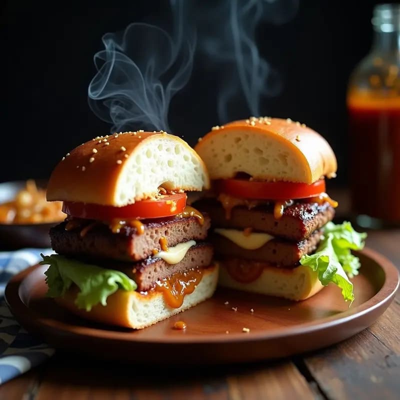 Hamburguesa de Costilla Ahumada con Queso Gorgonzola y Cebolla Caramelizada: Receta BBQ Gourmet
