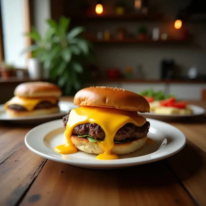 Hamburguesa de Doble Carne con Huevo Frito y Queso Americano: El Sueño de Todo Carnívoro