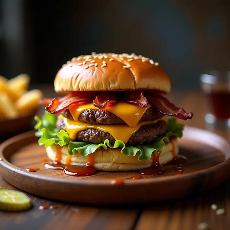 Hamburguesa Doble Queso y Bacon en Airfryer: Receta Rápida y Crujiente en 20 Minutos