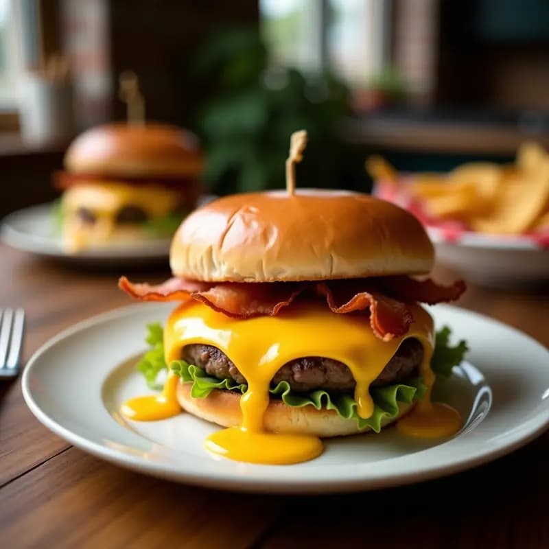 Hamburguesa Doble Queso con Bacon y Huevo Frito: Receta Casera de Fast Food Extrema