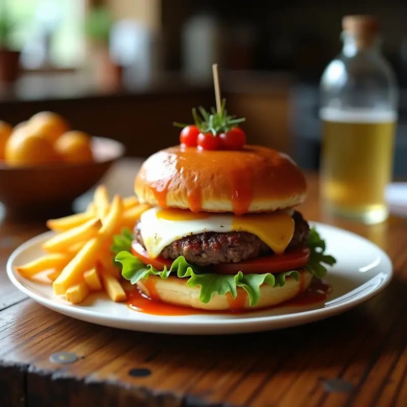 Hamburguesa de Donut con bacon, huevo frito y salsa de arce: el desayuno que rompe todas las reglas