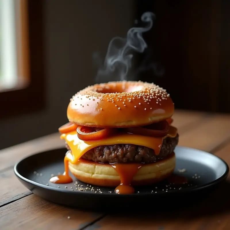 Hamburguesa de Donut Glaseado con Foie Gras y Salsa de Caramelo Salado: Receta Ultra Indulgente para Amantes del Lujo