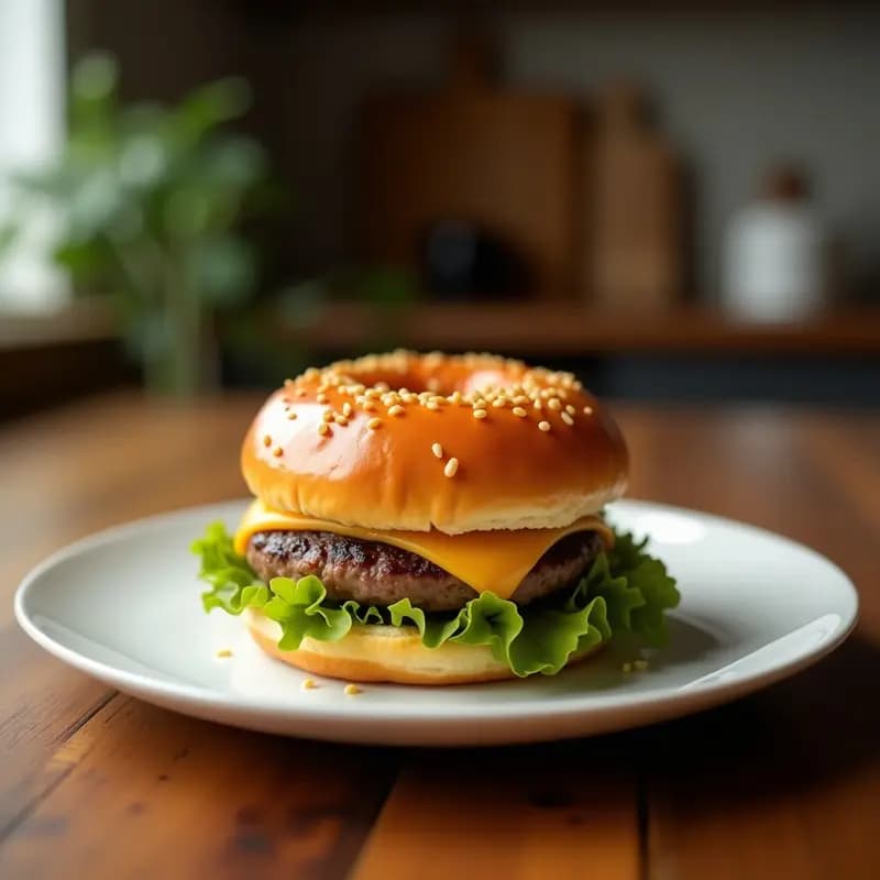 Hamburguesa con Donut de Glaseado como Pan y Queso Cheddar: Receta Americana Escandalosa