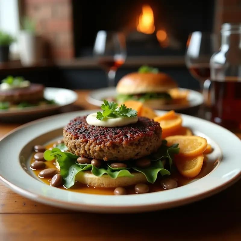 Hamburguesa de Espirulina y Frijoles Negros con Pan de Yucca: Receta Vegana Alta en Proteína