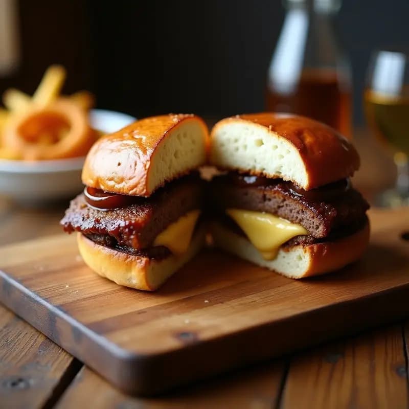 Hamburguesa de Foie Gras con Caramelo de Cebolla y Queso de Cabra: Gourmet y Decadente en un Bocado