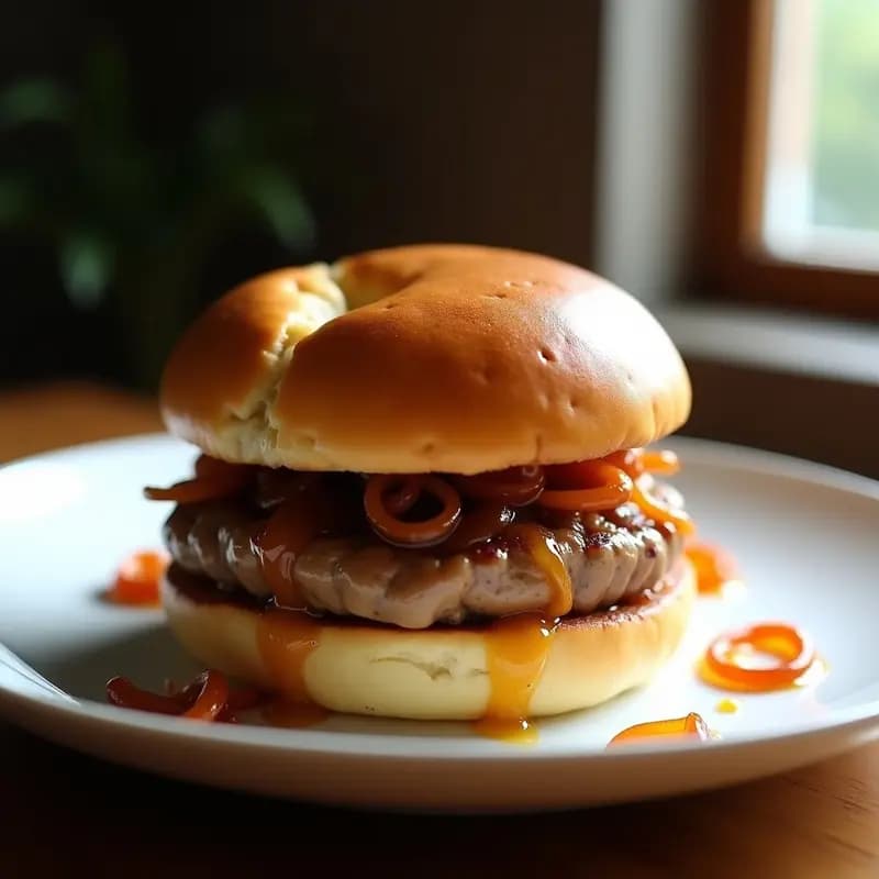 Hamburguesa de Foie Gras con Compota de Cebolla Caramelizada y Pan de Brioche: Receta de Restaurante en Casa