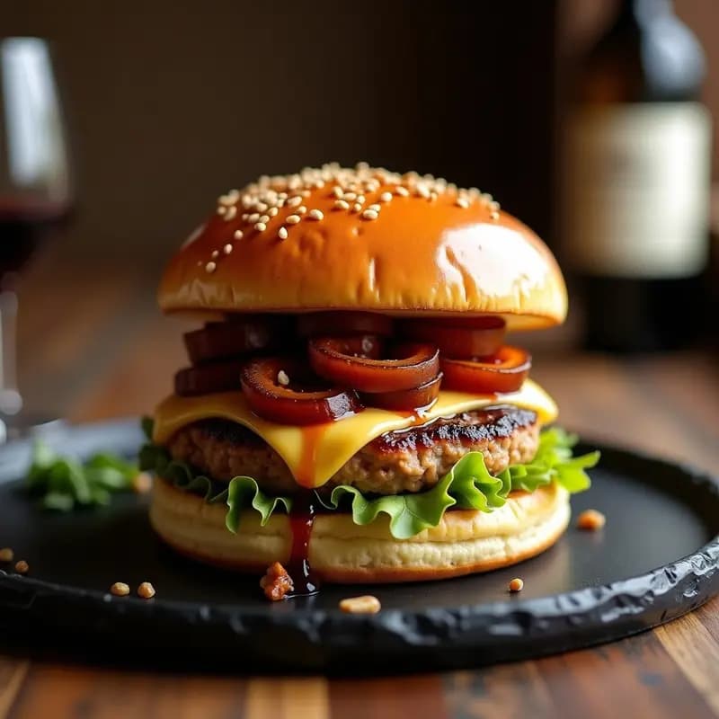 Hamburguesa de Foie Gras con Reducción de Pedro Ximénez y Queso de Cabra: Receta de Lujo para Días de Cheat-Meal