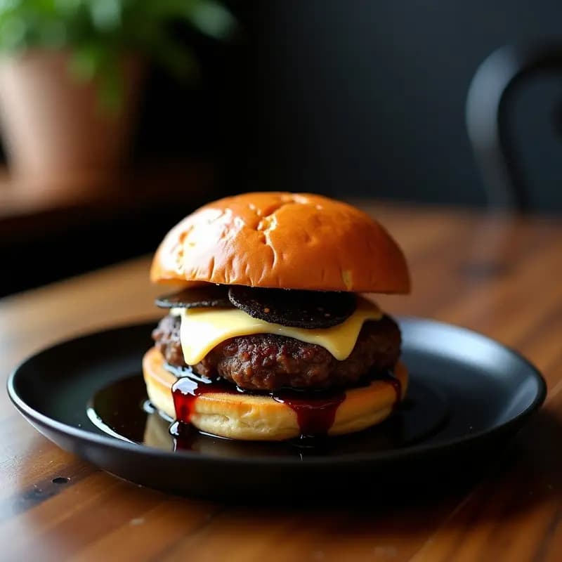 Hamburguesa de Foie Gras con Trufa Negra y Reducción de Oporto: Receta de Lujo para Paladares Exigentes (y Corazones Temerarios)