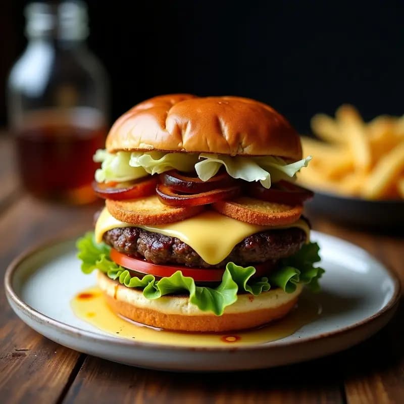 Hamburguesa de Foie con Trufa Negra y Queso Brie: Lujo en Forma de Cheat-Meal