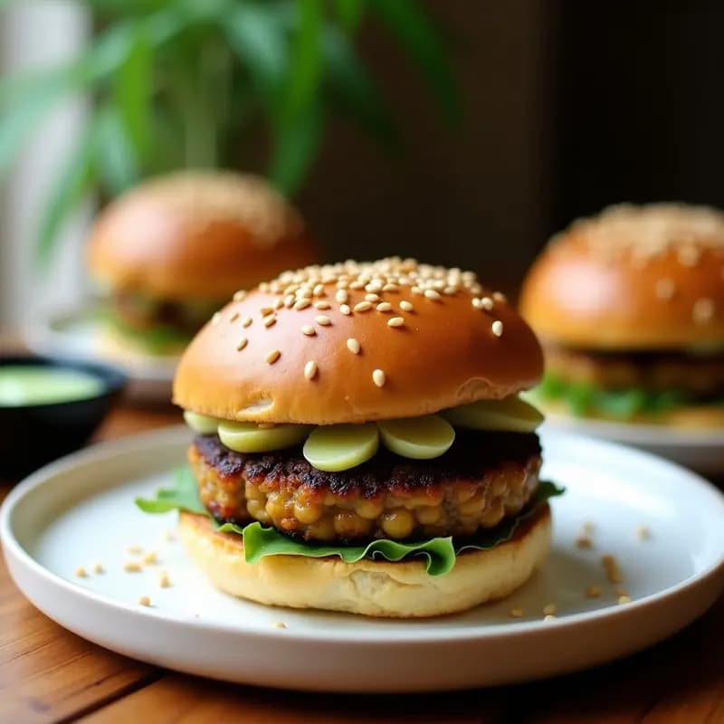 Hamburguesa de Garbanzos y Algas Nori con Pan de Quinoa: Receta Japonesa en Airfryer Sin Gluten