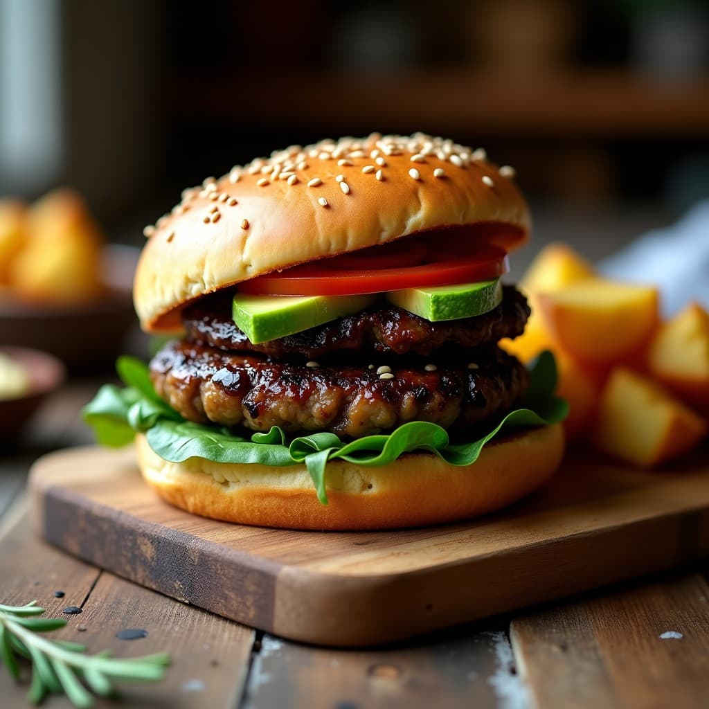 Hamburguesa de Hongos Portobello y Black Garlic: Receta Vegana Gourmet en 20 Minutos