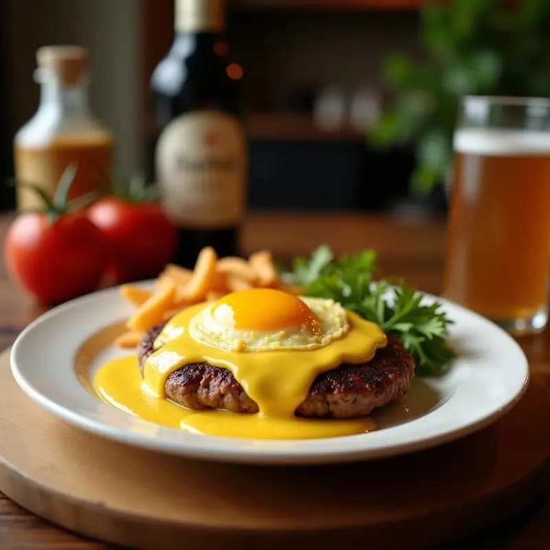 Hamburguesa con Huevos Fritos y Queso Americano: Desayuno o Cena Contundente