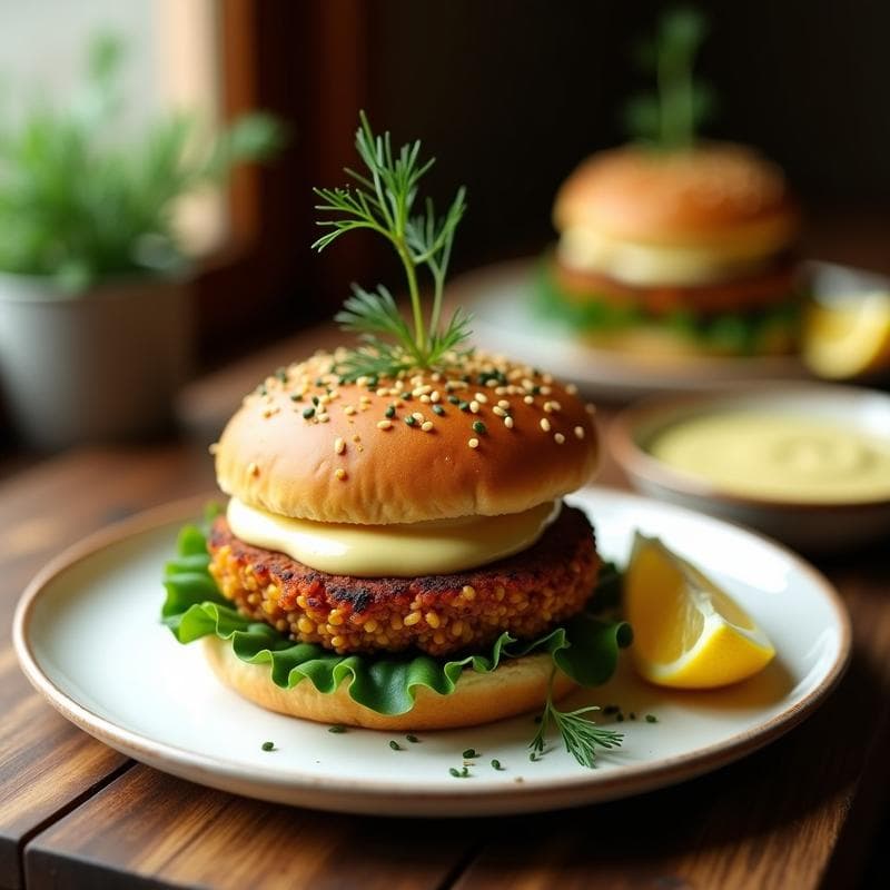 Hamburguesa de Lentejas Corail y Acelga: Receta en Airfryer con Salsa de Yogur de Soja