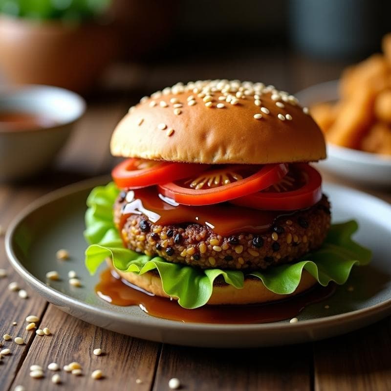 Hamburguesa de Lentejas y Shitake: Receta Umami en 20 Minutos sin Horno