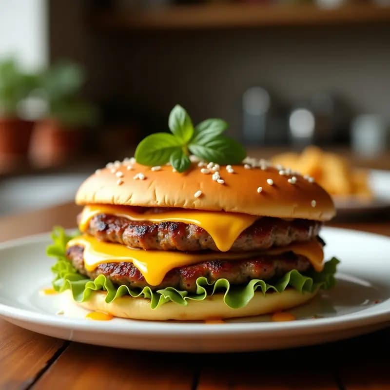 Hamburguesa de Mac & Cheese con Tocino Crujiente: Receta Americana Hipercalórica para Amantes del Queso