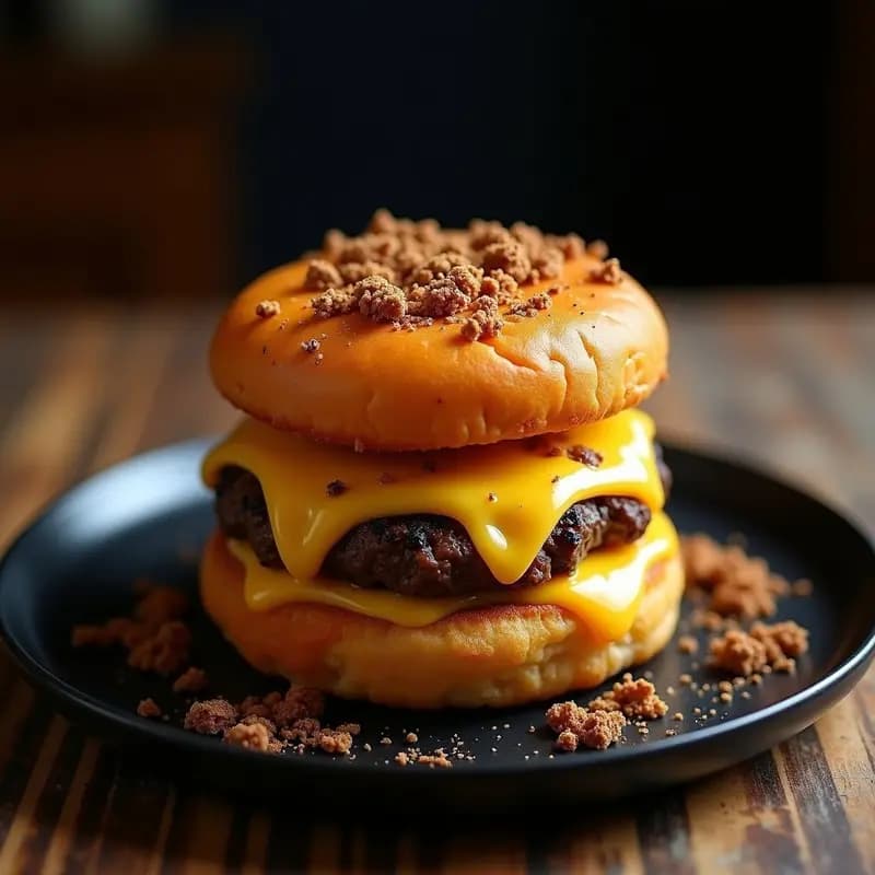 Hamburguesa de Galletas Oreo con Queso Cheddar y Salsa de Caramelo: El Cheat-Meal que Desafía los Límites