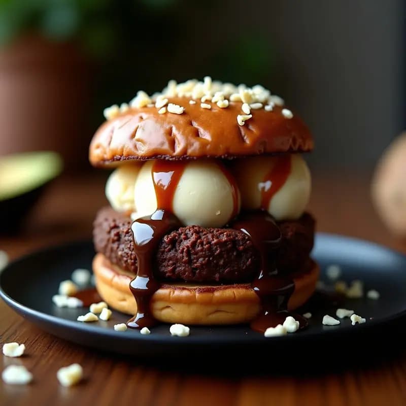 Hamburguesa con Pan de Brownies y Relleno de Helado de Vainilla: El Postre que se Hace Paso por Hamburguesa