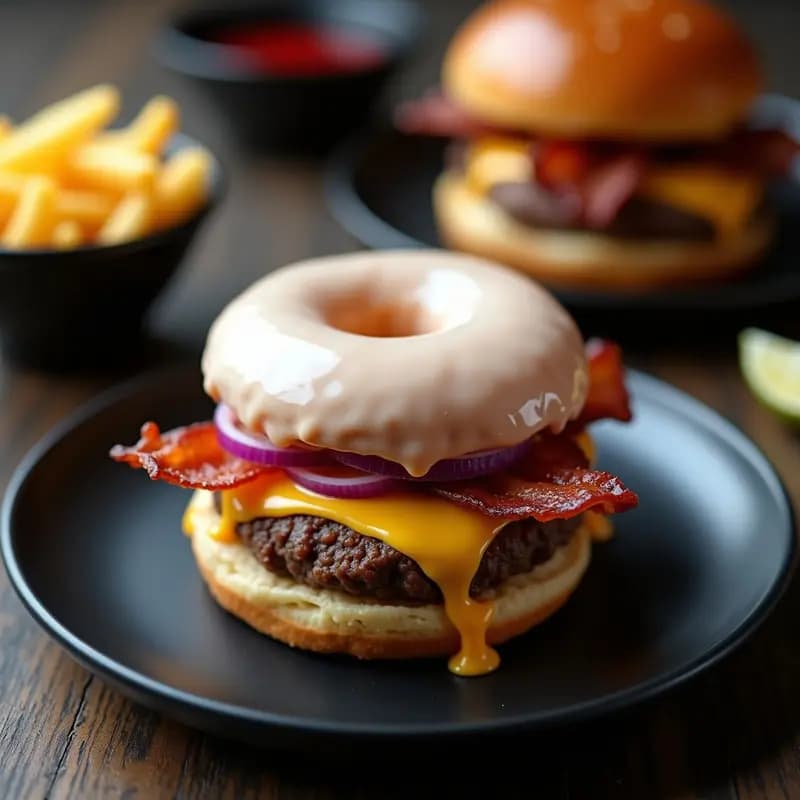 Hamburguesa con Pan de Donut y Queso Derretido de Colores: Receta Arcoíris para Instagram