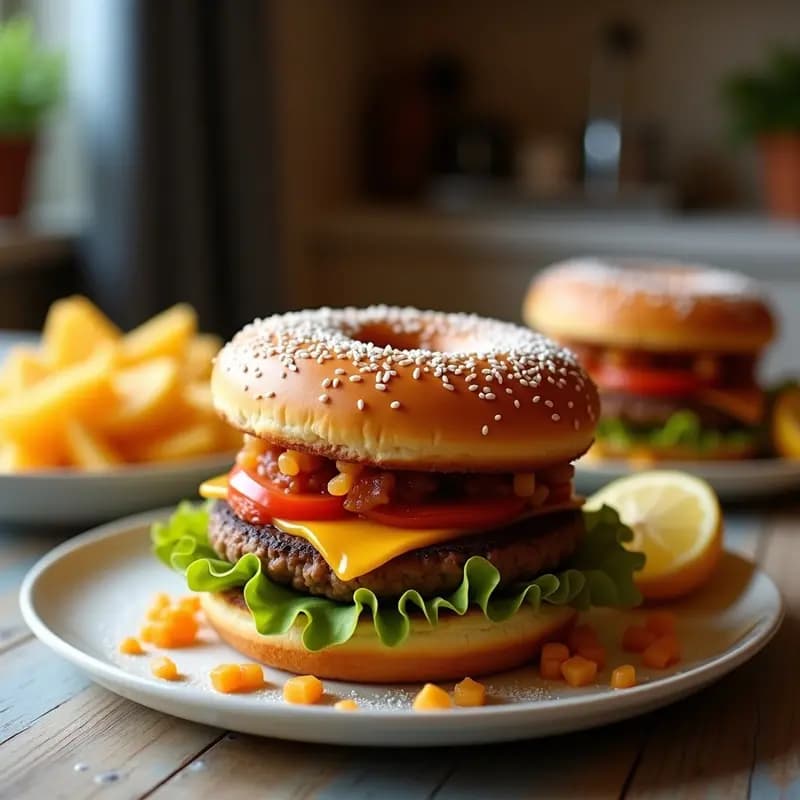 Hamburguesa con Pan de Donut y Salsa de Caramelo Salado: Receta Dulce-Salada que Enamora