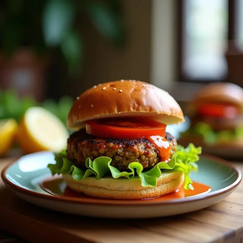 Hamburguesa de Hongos Portobello y Quinoa: Receta en Airfryer con Salsa de Chipotle