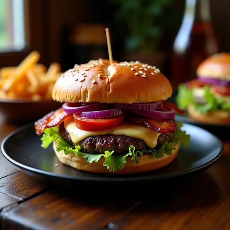 Hamburguesa con Queso Azul y Bacon Ahumado: Receta Casera de Éxito Asegurado