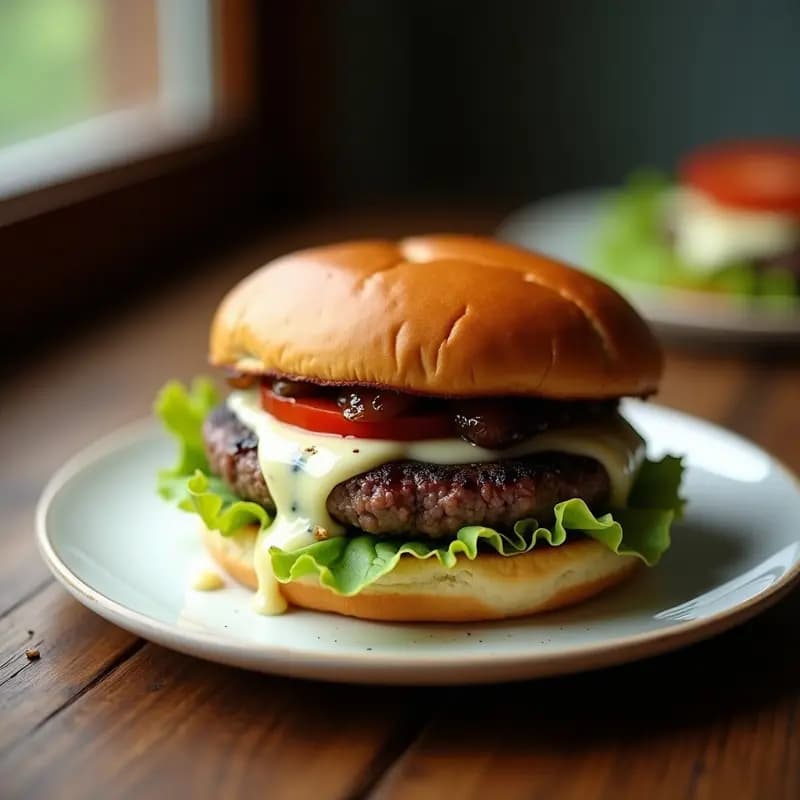 Hamburguesa con Queso Azul y Mermelada de Cebolla Caramelizada: Receta Viral en 20 Minutos que Sorprende