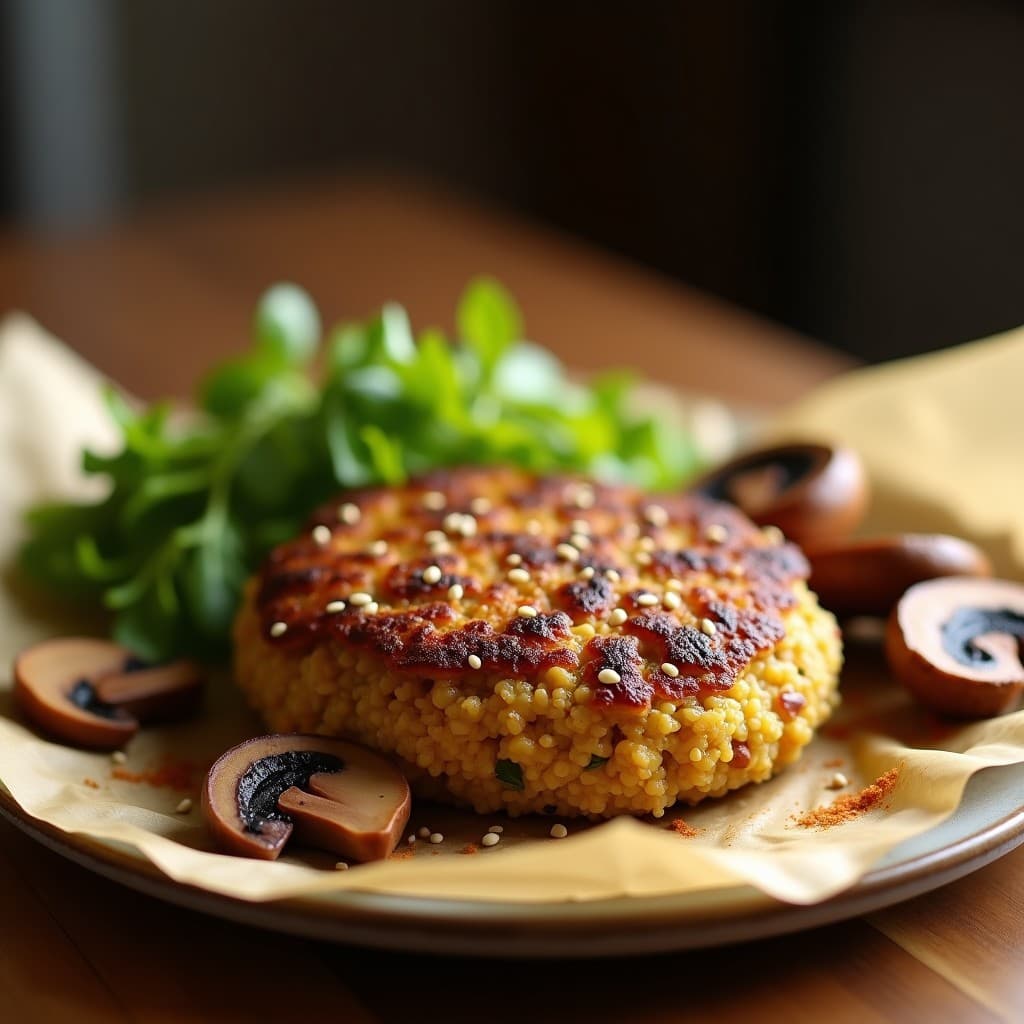 Hamburguesa de Quinoa y Champiñones Portobello: Receta Vegana y Sin Gluten para Tupper