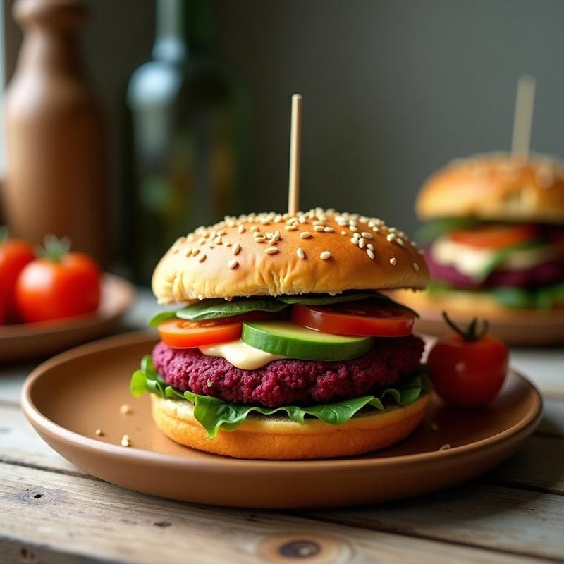 Hamburguesa de Quinoa y Remolacha con Pan de Batata: Receta Vegana y Sin Gluten