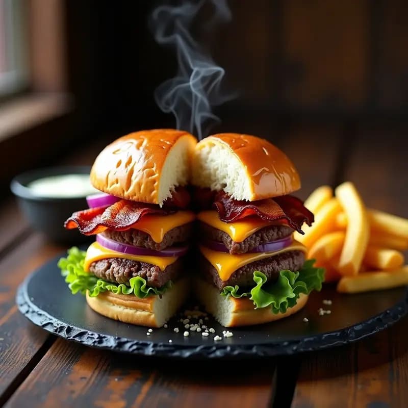 Hamburguesa Triple Queso Azul con Mermelada de Higos y Tocino Crujiente: Receta en 20 minutos