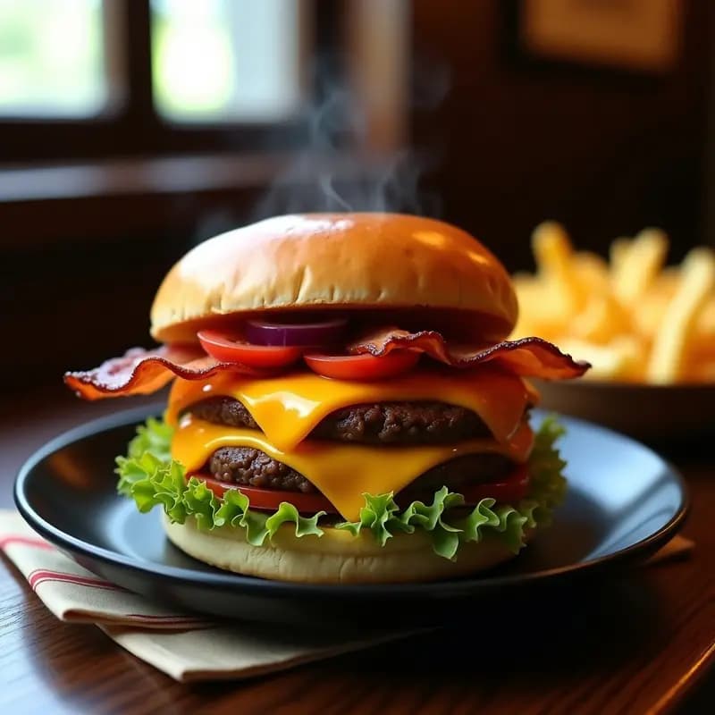 Hamburguesa Triple Queso con Bacon: Receta Casera Superdecadente en 20 Minutos