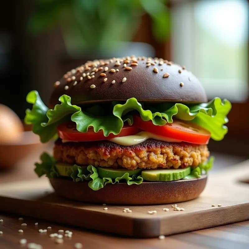 Hamburguesas de judías Adzuki y Champiñones con Pan de Trigo Sarraceno: Receta Japonesa Vegana