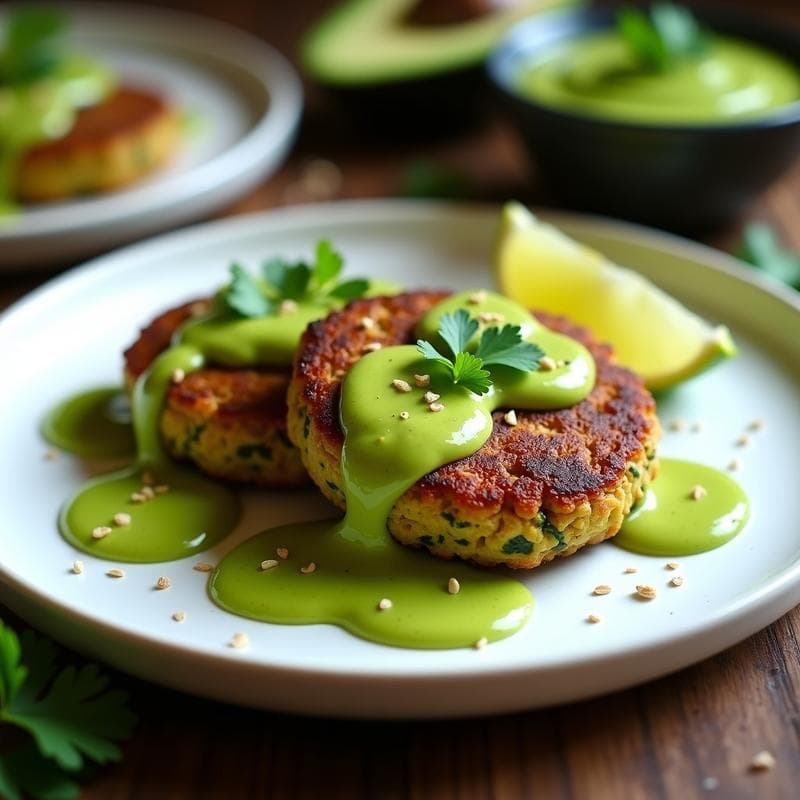 Hamburguesas de Almendra y Espinacas con Salsa de Aguacate y Lima: Receta Keto Sin Pan