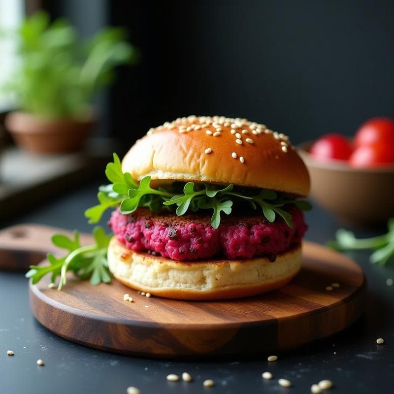 Hamburguesas de Almendras y Remolacha con Pan de Psyllium: Receta Keto y Sin Harina