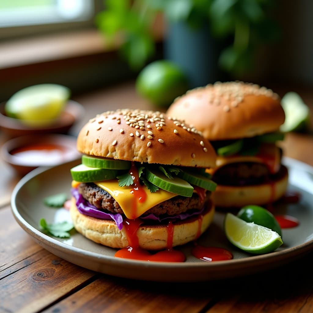 Hamburguesas de Alubias Negras y Queso de Anacardos: Receta Mexicana Vegana en Airfryer